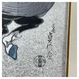 Japanese woodblock print With letter from the Societe de Verification de la Nouvelle Gravure Interna