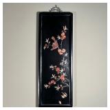 CHINESE APPLIQUÉ WITH INLAID STONES | A Chinese style appliqué with a floral design of stones - h. 2