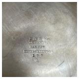 TIFFANY CRYSTAL & SILVER PLATE PITCHER | Tiffany Makers silver soldered lid and handle on a heavy cu