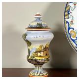 long Portuguese plate, a Royal Worcester charger (dia. 12-1/2 in.), and an English pottery bowl deco