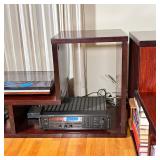 rosewood veneer panels, one or both together can be used as a TV stand or media center - h. 26 x w. 