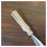 Sterling silver handle letter opener, with a stainless steel blade, signed and marked on the blade -