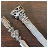 sterling silver handles and blades, each marked on the blade, one marked "S&F / 925" the other marke