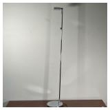 CHROME LED FLOOR LAMP | Modern design reading lamp with ball pivoting stand - h. 50 x dia. 8 in.