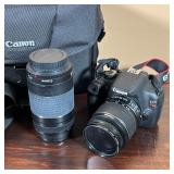 Canon 18-55mm lens and a Canon 75-300mm telephoto lens