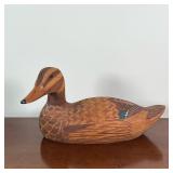 J&W KIRKLAND DECOY | Mallard Hen duck decoy, Craggy Lock collection, signed on underside, with artis