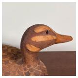 J&W KIRKLAND DECOY | Mallard Hen duck decoy, Craggy Lock collection, signed on underside, with artis