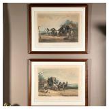 (2pc) CARRIAGE ENGRAVINGS | "The First Change Up" and "The Last Change Down," drawn by W. J. Shayer 