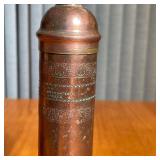 (2pc) SALT & PEPPER MILLS | Including a wooden salt mill and a Greek copper pepper grinder (h. 9 in.