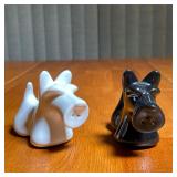 DOG SALT & PEPPER SHAKERS | Small pair of black and white terrier salt and pepper shakers