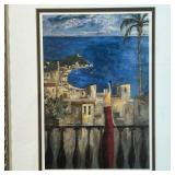 PAIR COASTAL ART PRINTS | Coastal scenes, each matted and framed - h. 17-3/4 x w. 14-1/2 in. (frame)