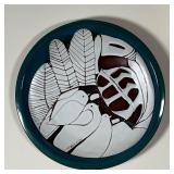 NOSA POTTERY PLATE | Showing three doves among leaves, signed "Nosa" and dated 77 lower left - dia. 