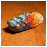 HAND PAINTED CICADA DECAL | Wall appliqué, signed and dated on the back - l. 6-3/4 in.