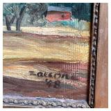 Oil on canvas board, signed "ZACCONE" and dated 48 lower right, showing a mountainous landscape with