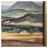 "ZACCONE" and dated 48 lower right, showing a mountainous landscape with a farmhouse and barn - 10-1