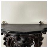 PAIR ROCOCO HANGING SHELVES | Painted ceramic shelves with rococo devices and acanthus leaves - 13 x