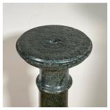 marble column / pedestal of three-piece construction, the center with fluting; top dia. 9-1/2 inches
