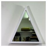 TRIANGULAR WALL MIRROR | Small triangular wall mirror in white painted frame - h. 23-1/2 x w. 19-1/2