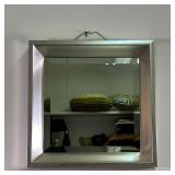 SILVERED WALL MIRROR | Beveled glass mirror in a silvered cove frame - 15 x 15 in.