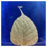 GOLD LEAF | Gold leaf on blue enamel, framed - h. 12-1/2 x w. 9 in.