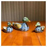M.A. HADLEY PAINTED PORCELAIN DUCKS | l. 11 in. largest 