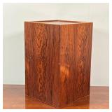 MODERN ROSEWOOD PEDESTAL | Small pedestal with contrasting woods, no apparent makers mark or label; 