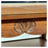 WOODEN SIDE TABLE | Solid wood with two shelves - h. 24 x w. 22-1/2 x d. 16-1/4 in.