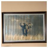 DAVID SHEPHERD ELEPHANT PRINT | Showing an elephant in a field - 23-3/4 x 34 in.
