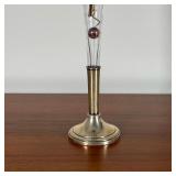 STERLING & GLASS FLOWER VASE | Cement filled Sterling base with an etched glass vase - h. 11-1/2 in.