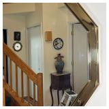 OCTAGONAL WALL MIRROR | Contemporary / modern design gold toned chrome frame with flat glass mirror 
