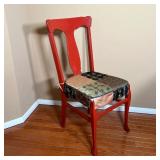 RED PAINTED SIDE CHAIR | With a label from "The Metropolitan Chair Co" on underside - h. 37-1/4 x 18