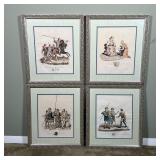 (4pc) SOLDIER ENGRAVINGS | R. Bridgens, various scenes of knights, including, "Norman Knight and Arc