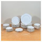 SHELLEY CHINA SET  | English bone china, including 12 dinner plates (dia. 10-3/4 in.), 13 lunch or d