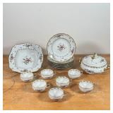 (17pc) ROSENTHAL CHINA SET  | Sela Germany / Sans Souci; Including eight dishes, a Square serving di