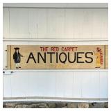 THE RED CARPET TRADE SIGN |  Paint and gilding on plywood; attributed to the late Mr. Fulgenzi, this