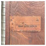 shelves, including two removable glass shelves, with Grand Rapids label on back - h. 51-1/2 x 28 x 1