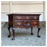 19th-century example of a well-proportioned Chippendale low boy, central drawer with a deep concave 