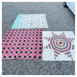 (3pc) AMERICAN QUILTS  | Including one with the pink ground and navy stars; one with the white groun