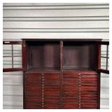 upper section with paneled glass cabinet doors; original asking price of $3500 - h. 56-1/2 x 36 x 15