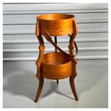 SHAKER-STYLE TIERED STAND  | Antique catch-all stand designed as two open shaker-style baskets mount