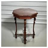 OCTAGONAL SIDE TABLE  | With sculpted apron over carved ram