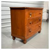 SMALL COUNTRY CHEST of DRAWERS  | Having three full with drawers with turned wood pulls - 27-1/2 x 3
