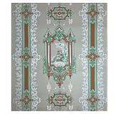 GOUACHE ORIGINAL WALLPAPER DESIGN  | Amorous Couple  Gouache on paper Circa 1920s, original wallpape