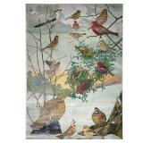 AUDUBON CHART NO. 3  |  Vintage Audubon poster with birds, published by Milton Bradley, paper on lin