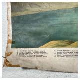 Vintage Audubon poster with birds, published by Milton Bradley, paper on linen - w. 28 x h. 44 in. (