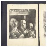 AKA Anders Gittelson, including a face (signed lower right "Gittleson"), a tavern scene (signed in t