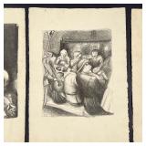 a tavern scene (signed in the plate), and figures in suits - w. 11-1/2 x h. 16 in. (each sheet)
