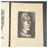 (3pc) ANDRE GISSON LITHOGRAPHS  | AKA Anders Gittelson, including a face (signed lower right "Gittle