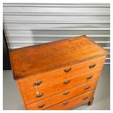 lift top over two false drawer fronts over two full-width drawers, with later brass hardware - h. 44