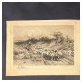 P. MORAN SHEPHERD ENGRAVING | Peter Moran, pencil signed lower right and signed in the plate - w. 23